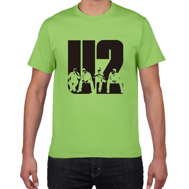 103 2018 new U2 design summer short sleeve Men T Shirt Casual Cotton Tee fashion Shirt Men Slim Fit T-Shirt Men O-Neck Tees tops
