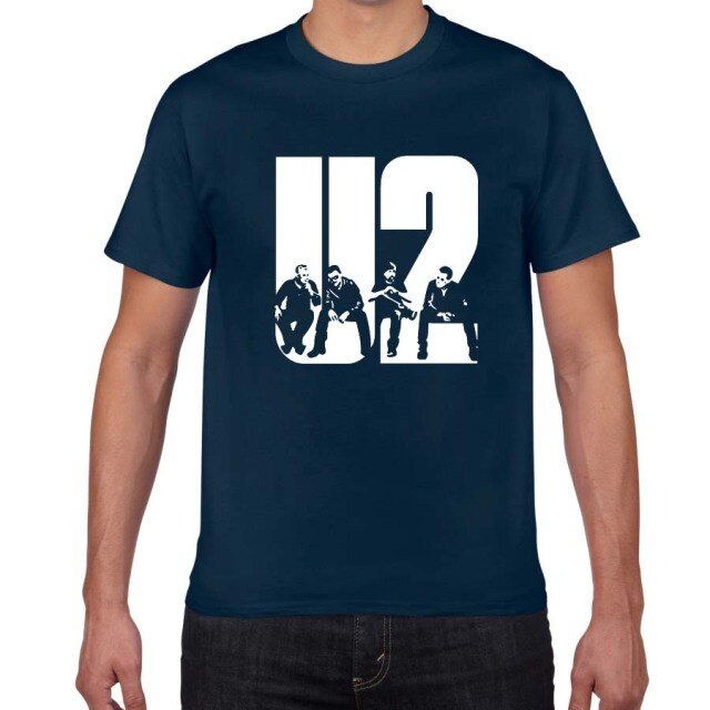 103 2018 new U2 design summer short sleeve Men T Shirt Casual Cotton Tee fashion Shirt Men Slim Fit T-Shirt Men O-Neck Tees tops