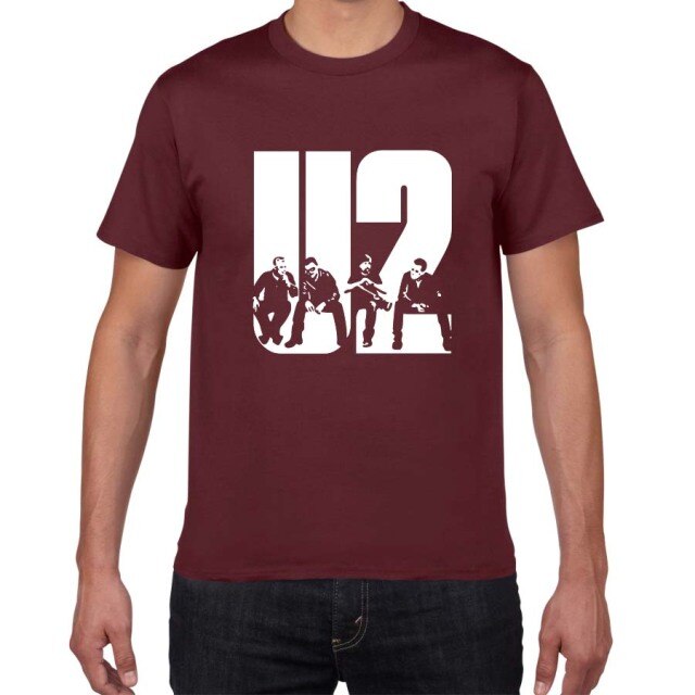 103 2018 new U2 design summer short sleeve Men T Shirt Casual Cotton Tee fashion Shirt Men Slim Fit T-Shirt Men O-Neck Tees tops