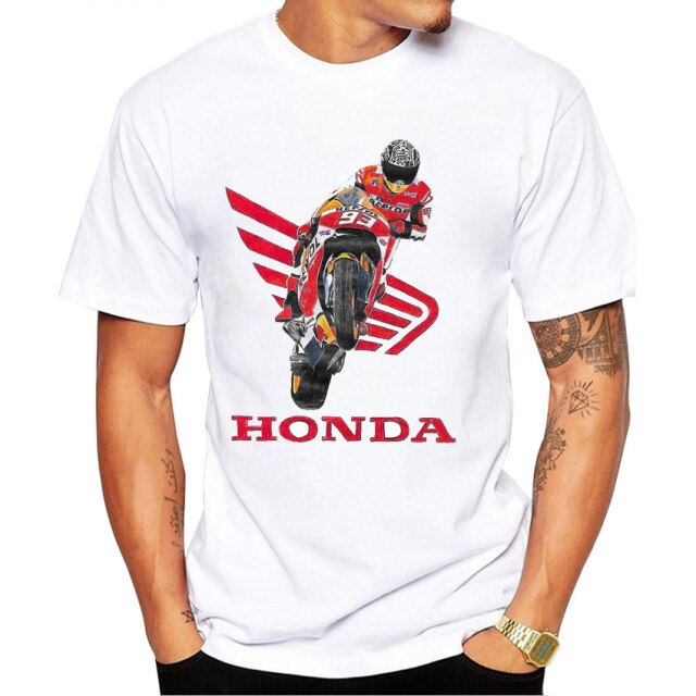 2021 New Summer Fashion Men Short Sleeve Marc Signature 93 Design Print T-Shirt Funny Boy Casual Tops MOTO Man White Tees