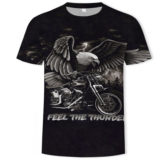 2021 Summer Fashion New Wings Flying Eagle 3D Printed Pattern Men's Trend Short Sleeve Casual T-shirt Top