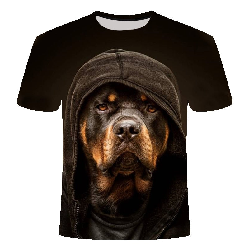 2021 New 3D Dog Printed T Shirt Men/Women Hip Hop Summer Funnyt Cat Streetwear Tshirt Short Sleeve Tops Casual O-Neck Animal
