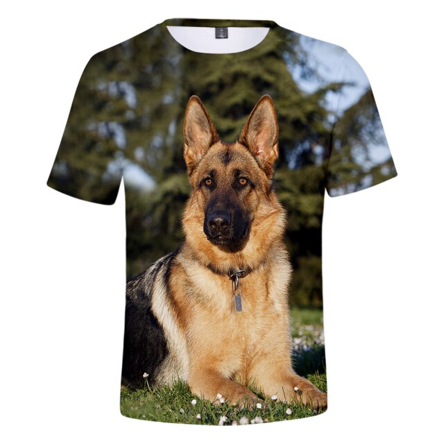 2021 New 3D Dog Printed T Shirt Men/Women Hip Hop Summer Funnyt Cat Streetwear Tshirt Short Sleeve Tops Casual O-Neck Animal