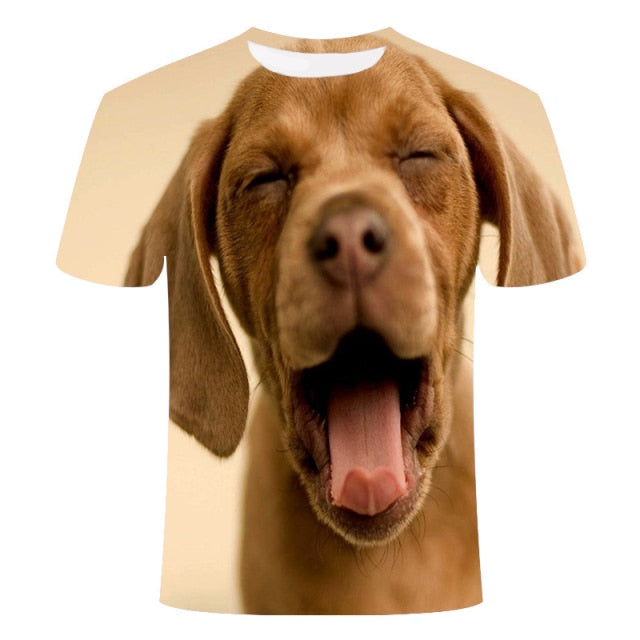 2021 New 3D Dog Printed T Shirt Men/Women Hip Hop Summer Funnyt Cat Streetwear Tshirt Short Sleeve Tops Casual O-Neck Animal