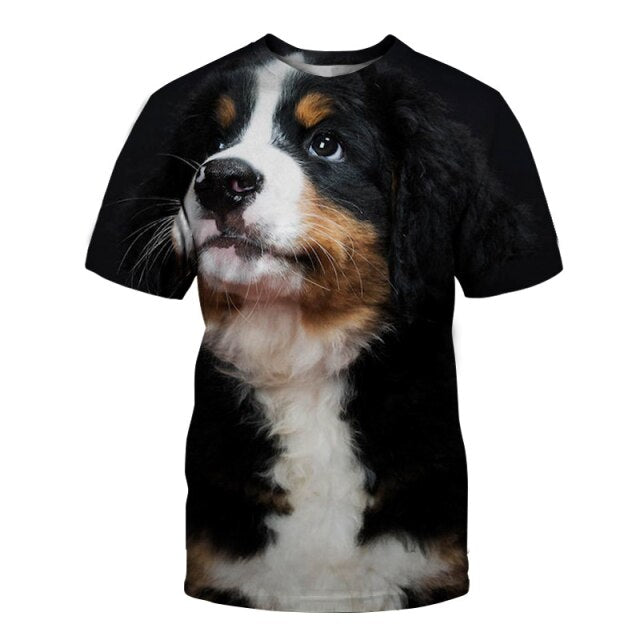 2021 New 3D Dog Printed T Shirt Men/Women Hip Hop Summer Funnyt Cat Streetwear Tshirt Short Sleeve Tops Casual O-Neck Animal