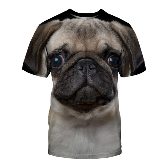 2021 New 3D Dog Printed T Shirt Men/Women Hip Hop Summer Funnyt Cat Streetwear Tshirt Short Sleeve Tops Casual O-Neck Animal