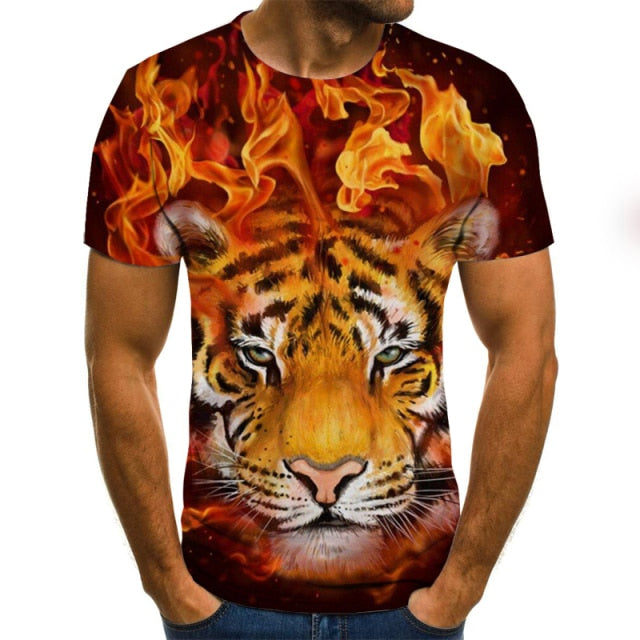 2021 New T-shirts short Sleeve Men Clothes Hip Hop Tops Fashion Casual Tigers T-shirts Summer Fashion 3D Printing dropshipping