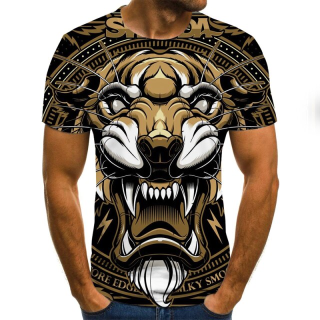 2021 New T-shirts short Sleeve Men Clothes Hip Hop Tops Fashion Casual Tigers T-shirts Summer Fashion 3D Printing dropshipping