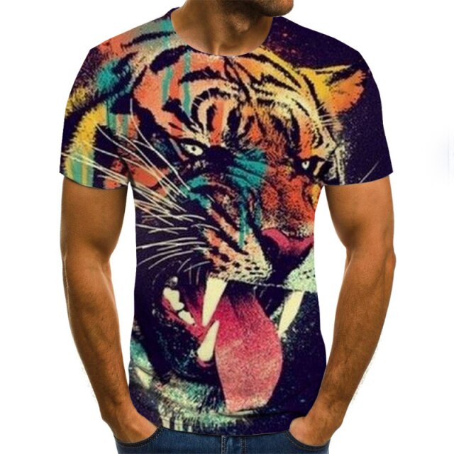 2021 New T-shirts short Sleeve Men Clothes Hip Hop Tops Fashion Casual Tigers T-shirts Summer Fashion 3D Printing dropshipping