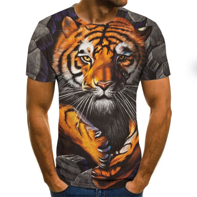 2021 New T-shirts short Sleeve Men Clothes Hip Hop Tops Fashion Casual Tigers T-shirts Summer Fashion 3D Printing dropshipping