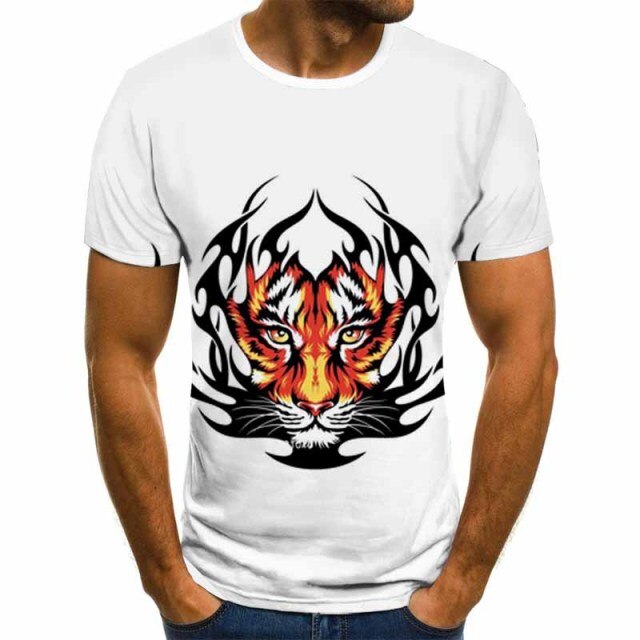 2021 New T-shirts short Sleeve Men Clothes Hip Hop Tops Fashion Casual Tigers T-shirts Summer Fashion 3D Printing dropshipping