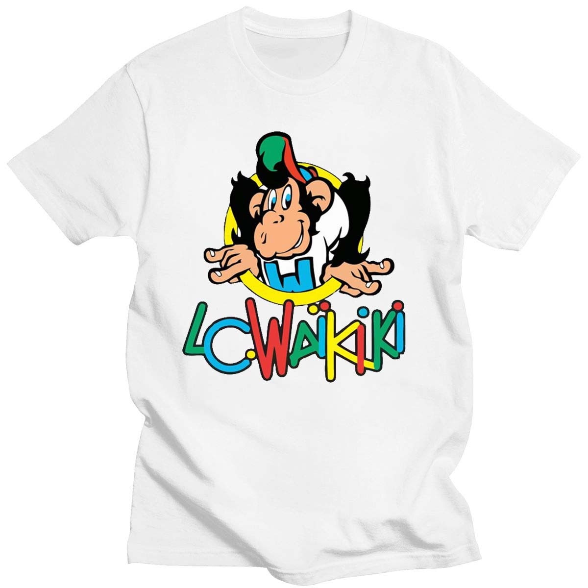 2021 New LC Waikiki Monkey Pattern 100% Cotton T-Shirt Unisex Summer Short-Sleeved Daily Casual T-Shirt Interesting And Cute Top