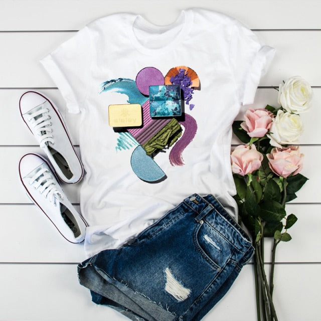 Women 2021 3D Print 90s Fashion Tops Tumblr Tshirts T Clothes Shirt Womens Ladies Graphic Female Tee T-Shirt Clothing