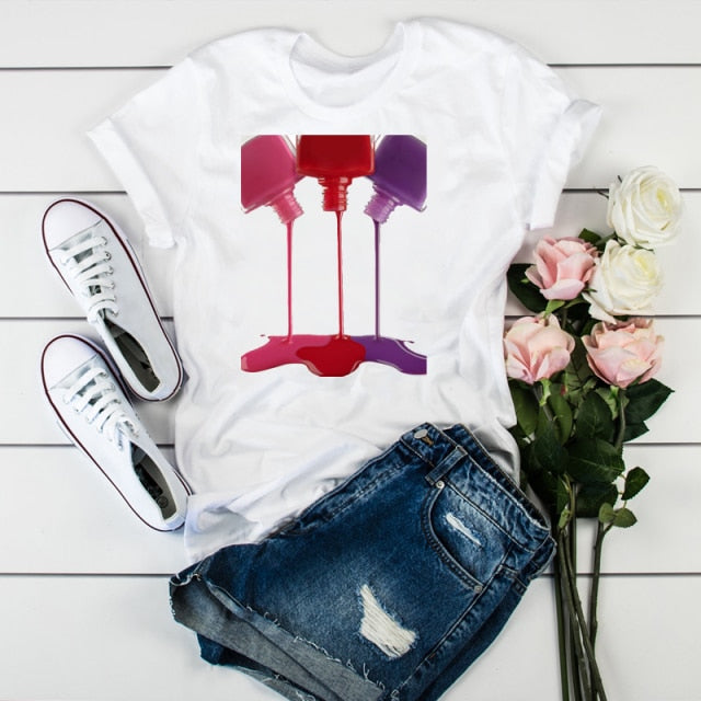Women 2021 3D Print 90s Fashion Tops Tumblr Tshirts T Clothes Shirt Womens Ladies Graphic Female Tee T-Shirt Clothing