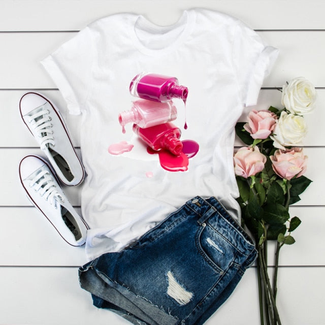 Women 2021 3D Print 90s Fashion Tops Tumblr Tshirts T Clothes Shirt Womens Ladies Graphic Female Tee T-Shirt Clothing