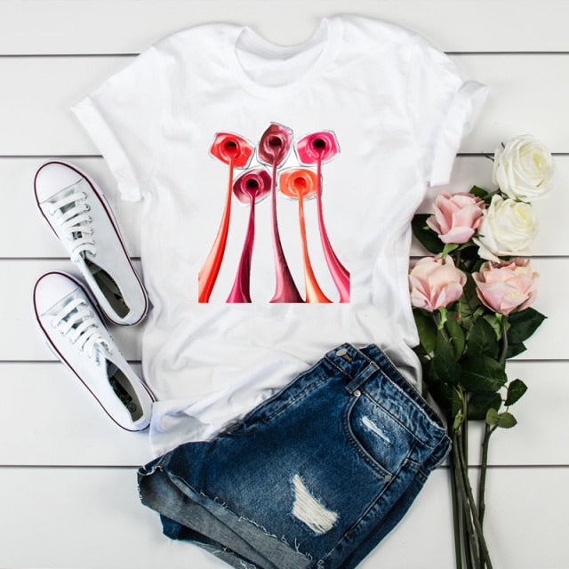 Women 2021 3D Print 90s Fashion Tops Tumblr Tshirts T Clothes Shirt Womens Ladies Graphic Female Tee T-Shirt Clothing