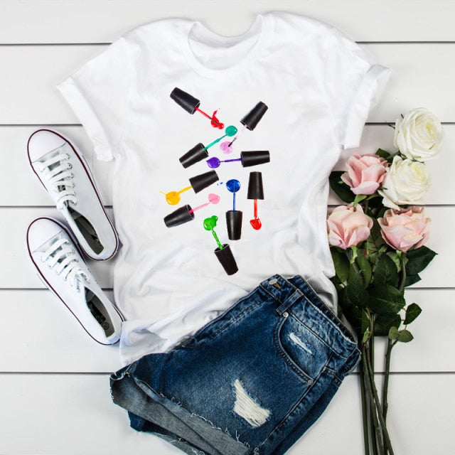 Women 2021 3D Print 90s Fashion Tops Tumblr Tshirts T Clothes Shirt Womens Ladies Graphic Female Tee T-Shirt Clothing