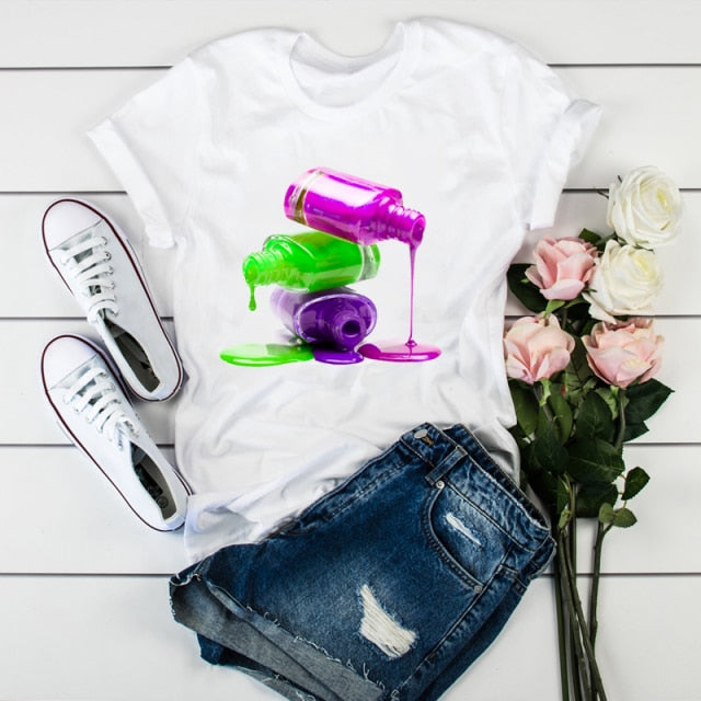 Women 2021 3D Print 90s Fashion Tops Tumblr Tshirts T Clothes Shirt Womens Ladies Graphic Female Tee T-Shirt Clothing