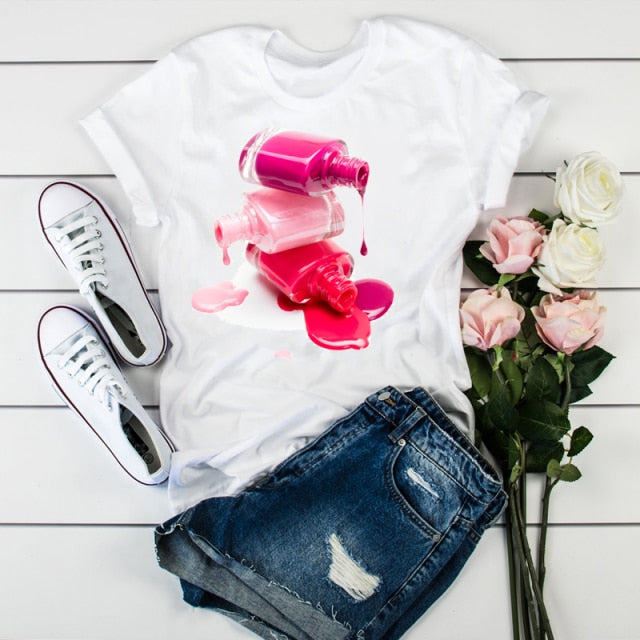 Women 2021 3D Print 90s Fashion Tops Tumblr Tshirts T Clothes Shirt Womens Ladies Graphic Female Tee T-Shirt Clothing
