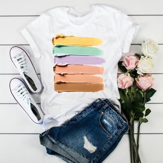 Women 2021 3D Print 90s Fashion Tops Tumblr Tshirts T Clothes Shirt Womens Ladies Graphic Female Tee T-Shirt Clothing