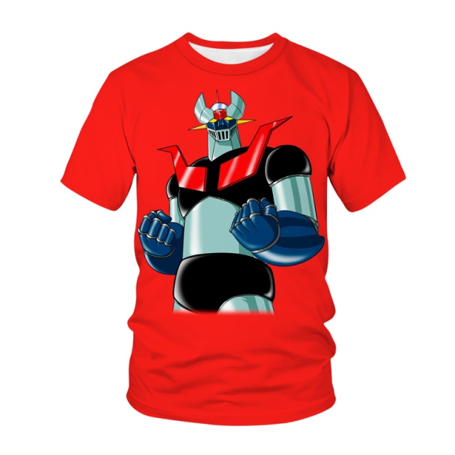 2021 mazinger z anime movie robot streetwear 3d print t-shirt men's fashion casual t-shirt kids boys girls t-shirts