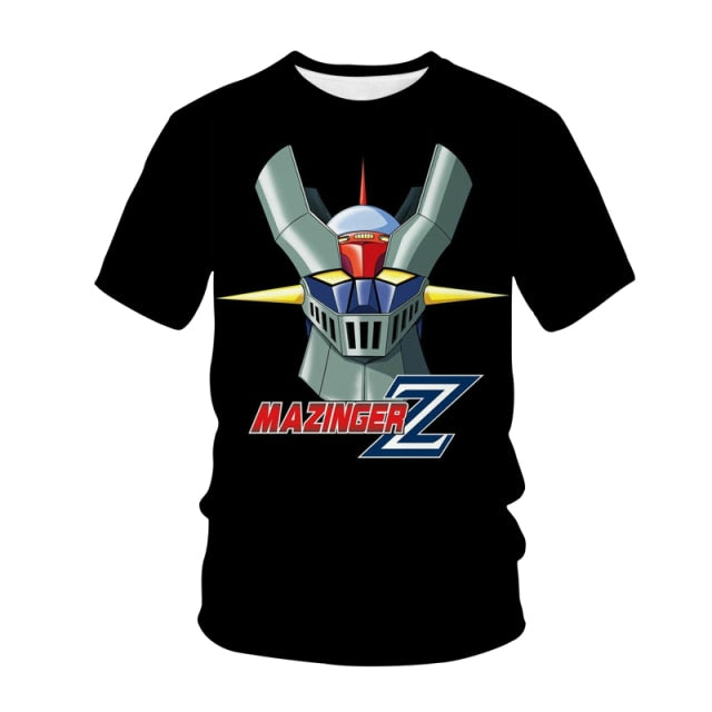 2021 mazinger z anime movie robot streetwear 3d print t-shirt men's fashion casual t-shirt kids boys girls t-shirts