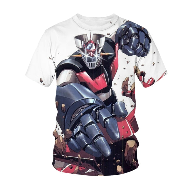 2021 mazinger z anime movie robot streetwear 3d print t-shirt men's fashion casual t-shirt kids boys girls t-shirts