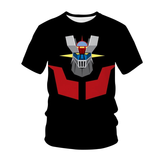 2021 mazinger z anime movie robot streetwear 3d print t-shirt men's fashion casual t-shirt kids boys girls t-shirts