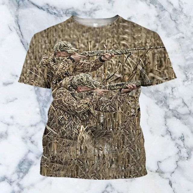 2021 New Fashion Men hoodies 3D Print t shirt New Fashion Animal Hunting Duck Art t shirt tees shorts sleeve Apparel Unisex