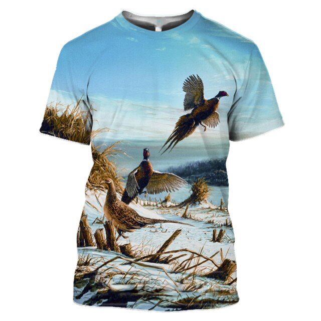 2021 New Fashion Men hoodies 3D Print t shirt New Fashion Animal Hunting Duck Art t shirt tees shorts sleeve Apparel Unisex