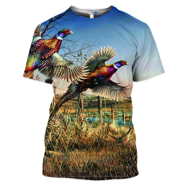 2021 New Fashion Men hoodies 3D Print t shirt New Fashion Animal Hunting Duck Art t shirt tees shorts sleeve Apparel Unisex