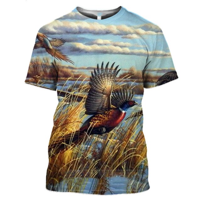 2021 New Fashion Men hoodies 3D Print t shirt New Fashion Animal Hunting Duck Art t shirt tees shorts sleeve Apparel Unisex