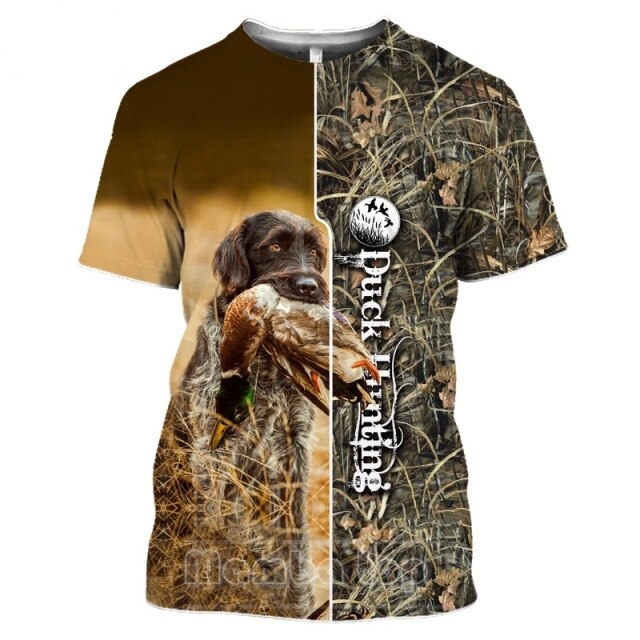 2021 New Fashion Men hoodies 3D Print t shirt New Fashion Animal Hunting Duck Art t shirt tees shorts sleeve Apparel Unisex
