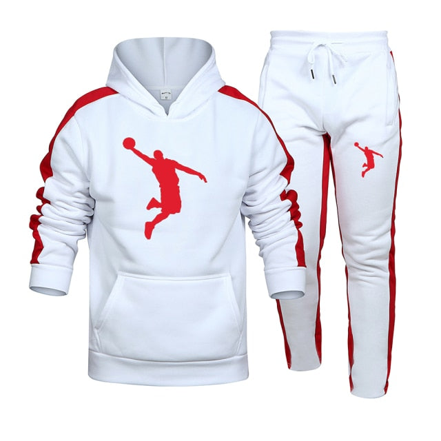 Autumn and Winter Tracksuit Men 2 Pieces Set Sweatshirt + Sweatpants Sportswear Hoodies Casual Mens Clothing Hoodies Suit