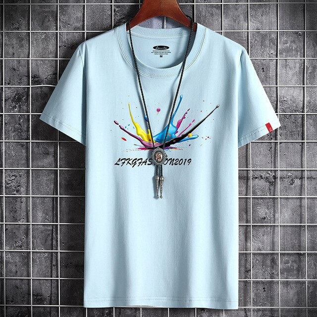 2021 Newest T Shirt for Men Clothing Anime Fitness White O Neck Man T-shirt For Male Oversized S-6XL New Men T-shirts Goth Punk