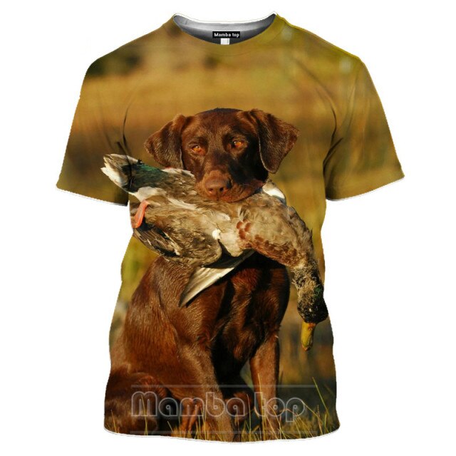2021 Men's New Top Wild Boar T-shirt Men's Jungle Animal Mallard 3D Printing Hunting Reed Camouflage T-shirt Gun Hidden Deer Fun