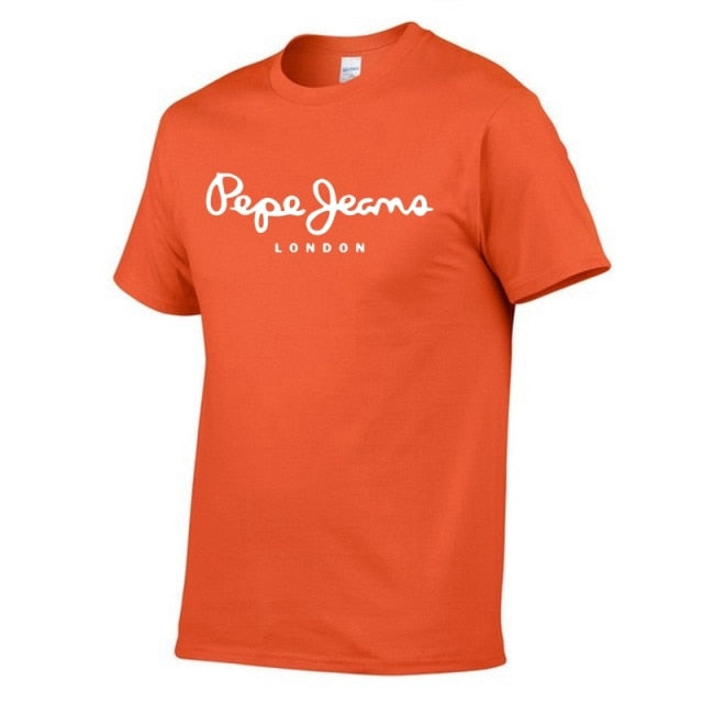 2021 Newest Pepe-Jeans-London Logo T-Shirt Summer Men's /Women's Short Sleeve Popular Tees Shirt Tops Unisex