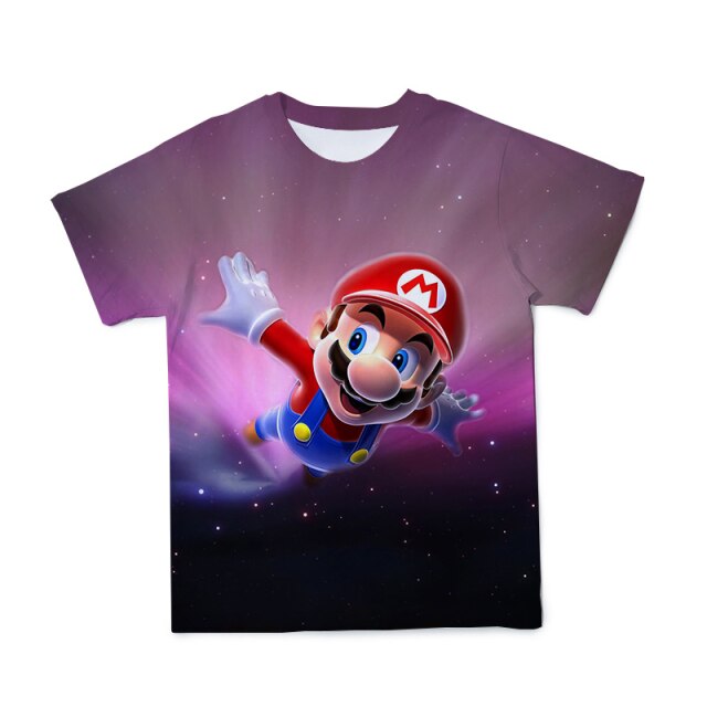 2021 summer 3D Boys Super Mary Print Girls Clothes Funny T-shirts Costume Children Clothing babyyoda T shirts Kids alt clothes