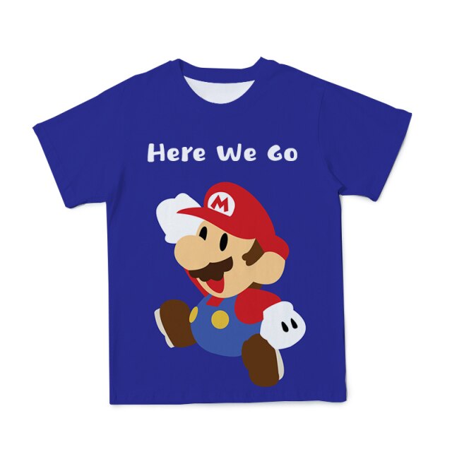 2021 summer 3D Boys Super Mary Print Girls Clothes Funny T-shirts Costume Children Clothing babyyoda T shirts Kids alt clothes