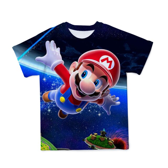 2021 summer 3D Boys Super Mary Print Girls Clothes Funny T-shirts Costume Children Clothing babyyoda T shirts Kids alt clothes