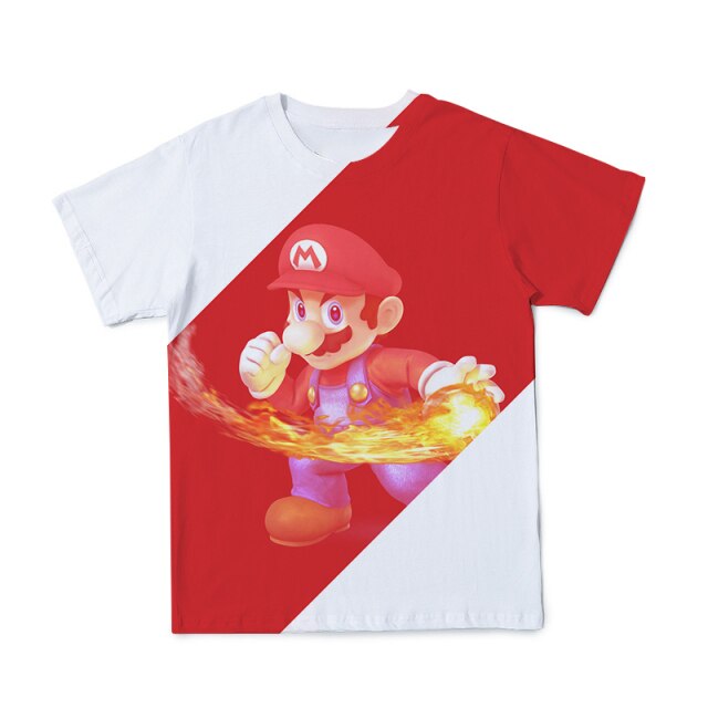 2021 summer 3D Boys Super Mary Print Girls Clothes Funny T-shirts Costume Children Clothing babyyoda T shirts Kids alt clothes