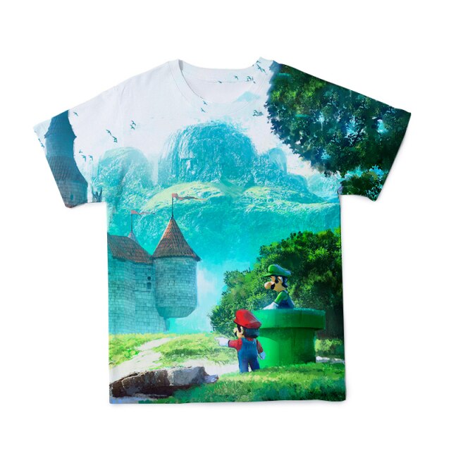 2021 summer 3D Boys Super Mary Print Girls Clothes Funny T-shirts Costume Children Clothing babyyoda T shirts Kids alt clothes