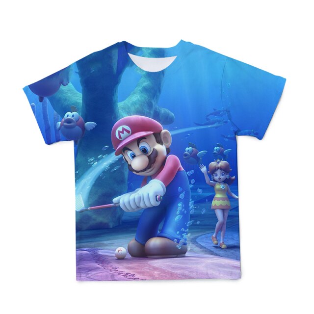 2021 summer 3D Boys Super Mary Print Girls Clothes Funny T-shirts Costume Children Clothing babyyoda T shirts Kids alt clothes