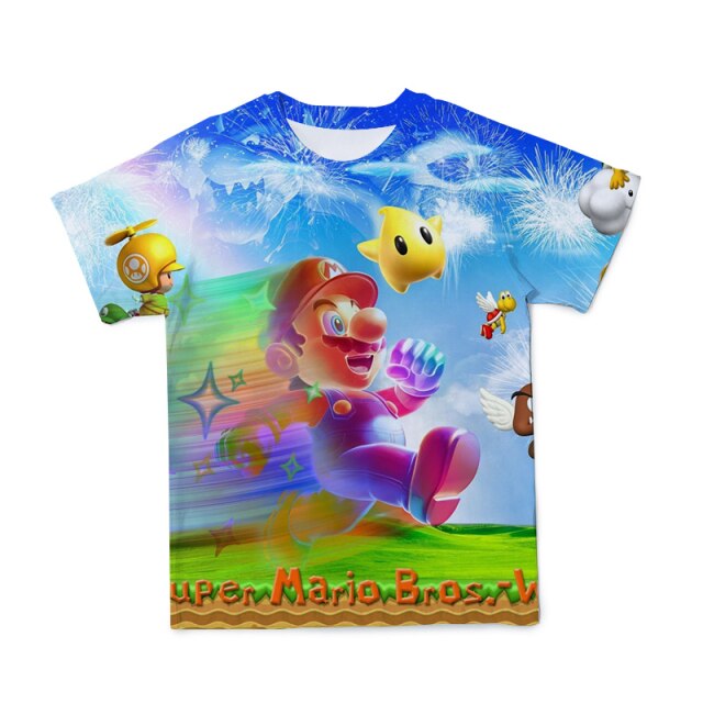2021 summer 3D Boys Super Mary Print Girls Clothes Funny T-shirts Costume Children Clothing babyyoda T shirts Kids alt clothes