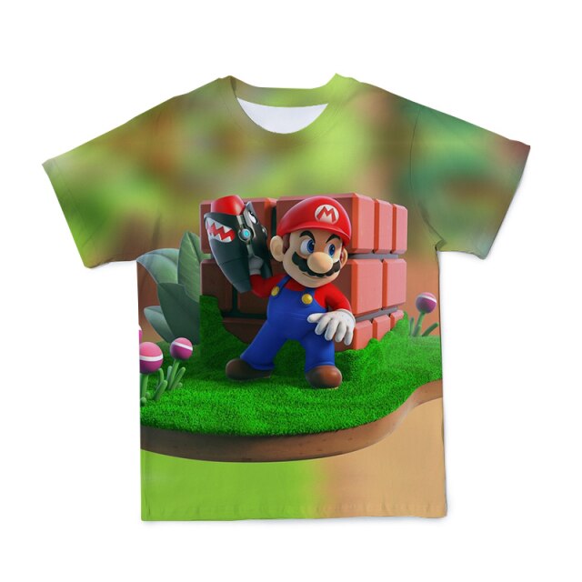 2021 summer 3D Boys Super Mary Print Girls Clothes Funny T-shirts Costume Children Clothing babyyoda T shirts Kids alt clothes