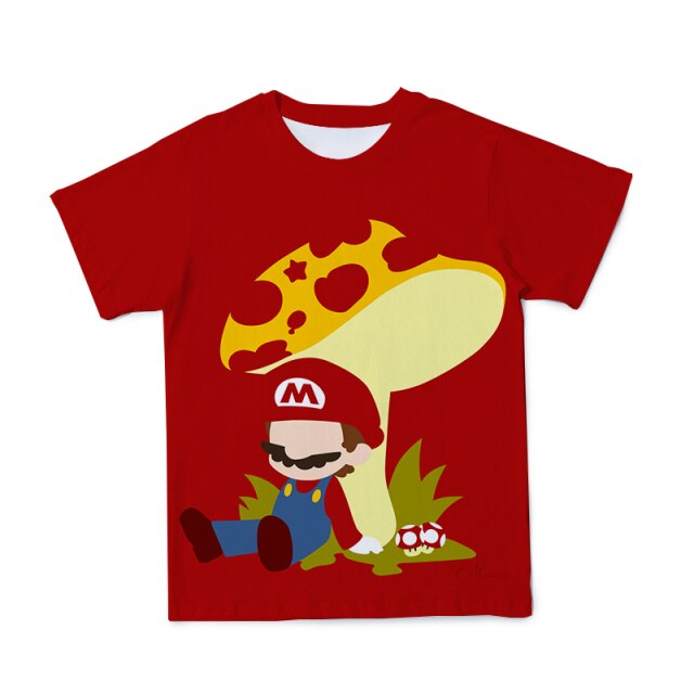 2021 summer 3D Boys Super Mary Print Girls Clothes Funny T-shirts Costume Children Clothing babyyoda T shirts Kids alt clothes