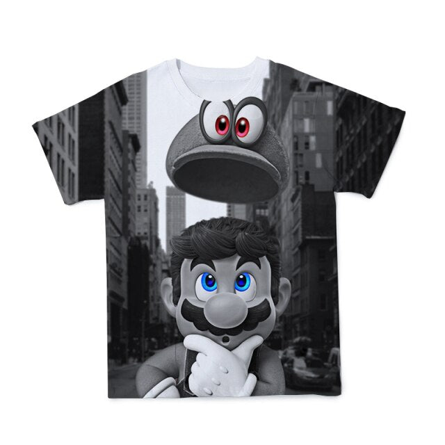 2021 summer 3D Boys Super Mary Print Girls Clothes Funny T-shirts Costume Children Clothing babyyoda T shirts Kids alt clothes