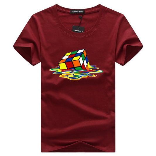 New 2021 Summer Rubik's Print Funny T-Shirt Men's Casual O-Neck Short-Sleeved Brand TShirt Men Hip-Hop Tee Shirt Male