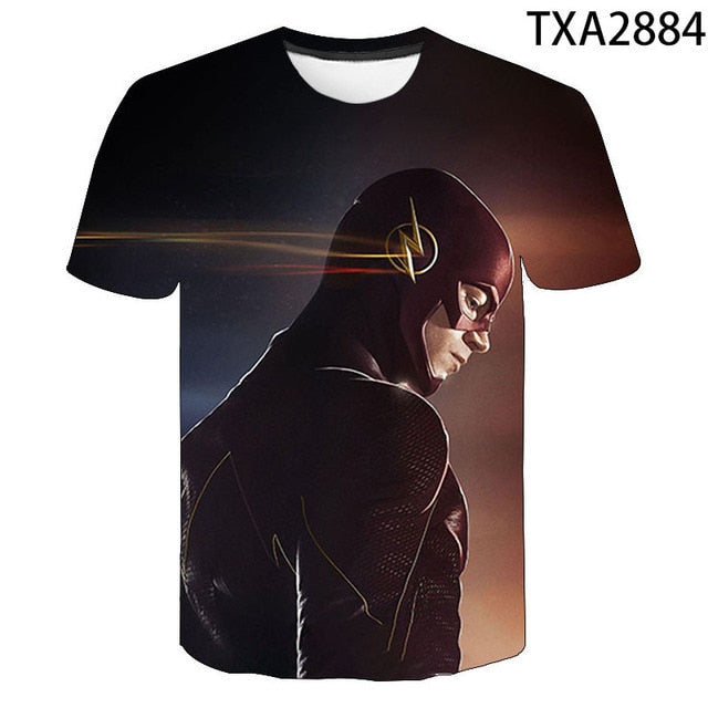 2021 New Summer The Flash 3D Casual Boys And Girls Children's Fashion Street Style Men's Printed Cool Top T-Shirt 130-6XL
