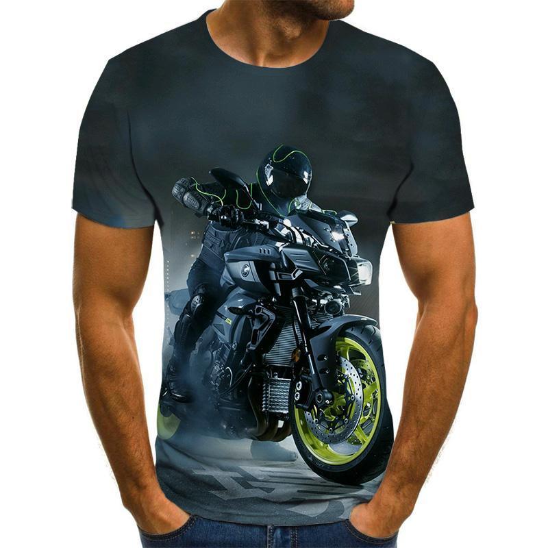 Cool Racing Graphics T-Shirt Motorcycle 3d Printed Men 'S T -Shirt Summer Fashion Tops Punk T -Shirt Men 'S Plus Size Streetwear